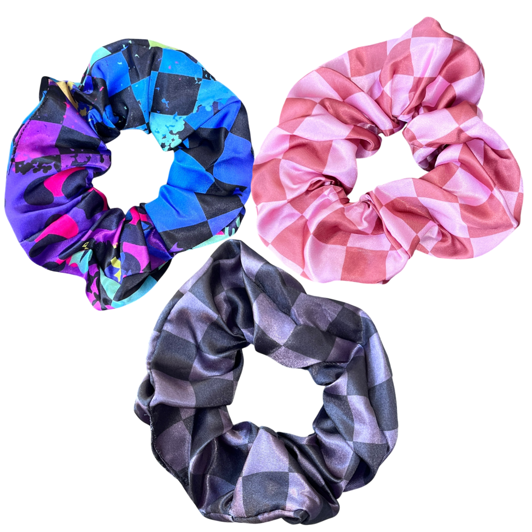 Stealth Checkered Scrunchies