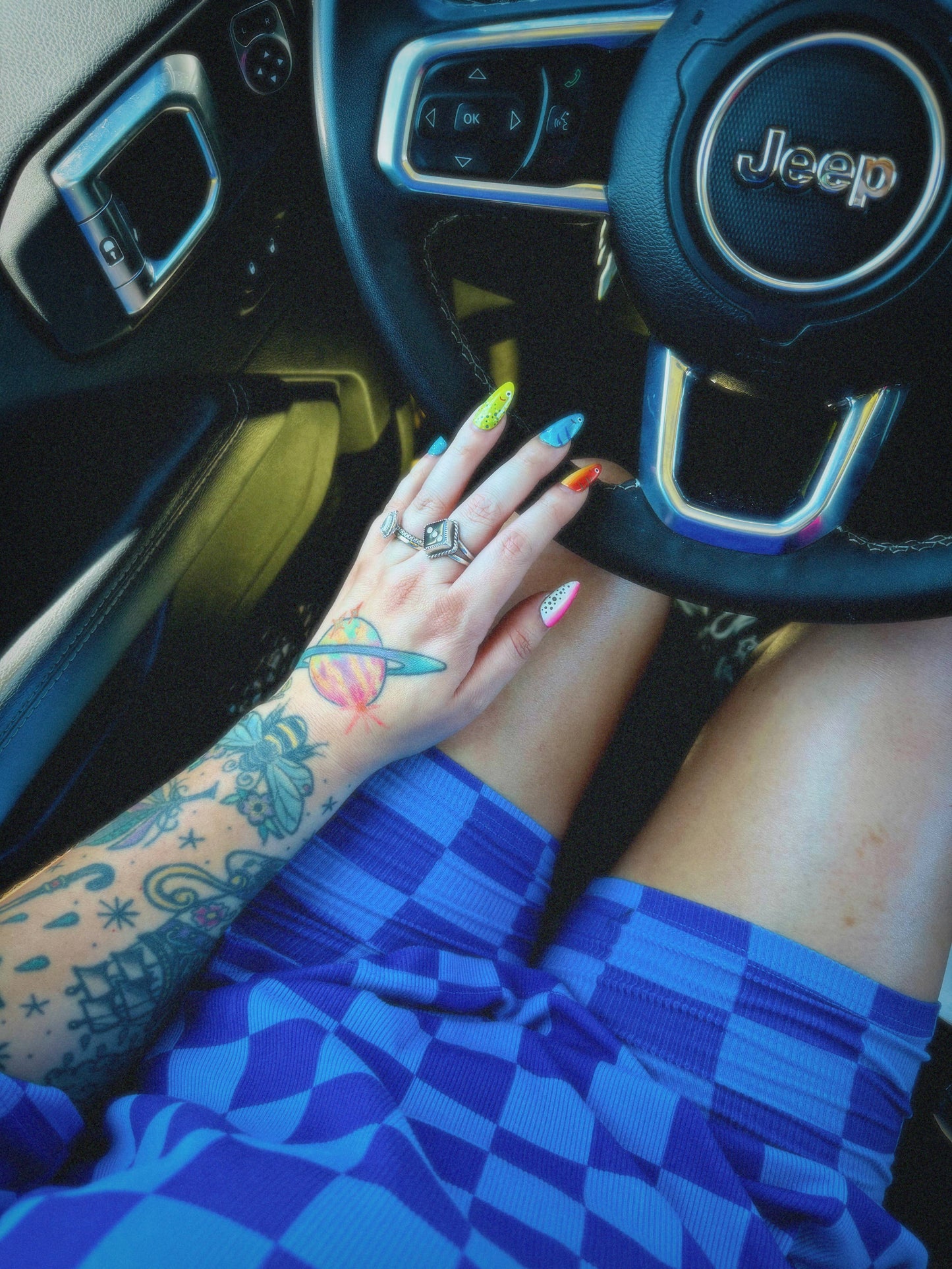 Check Yourself Blue Biker Short Set