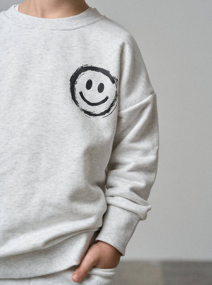 Happy Day Elevated Crewneck - Light Heather Grey