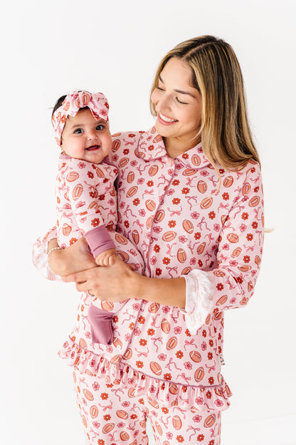 Friday Night Florals Ruffle Adult Button Up Set (EST SHIP TIME 1-2 WEEKS)