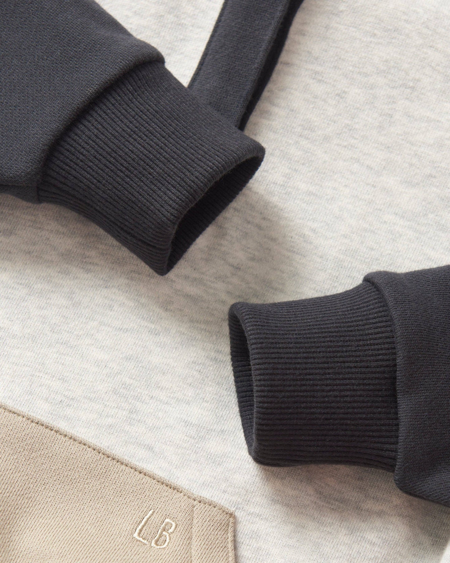 Colorblock Mockneck Pullover - Stone Grey