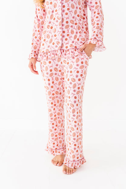 Friday Night Florals Ruffle Adult Button Up Set (EST SHIP TIME 1-2 WEEKS)