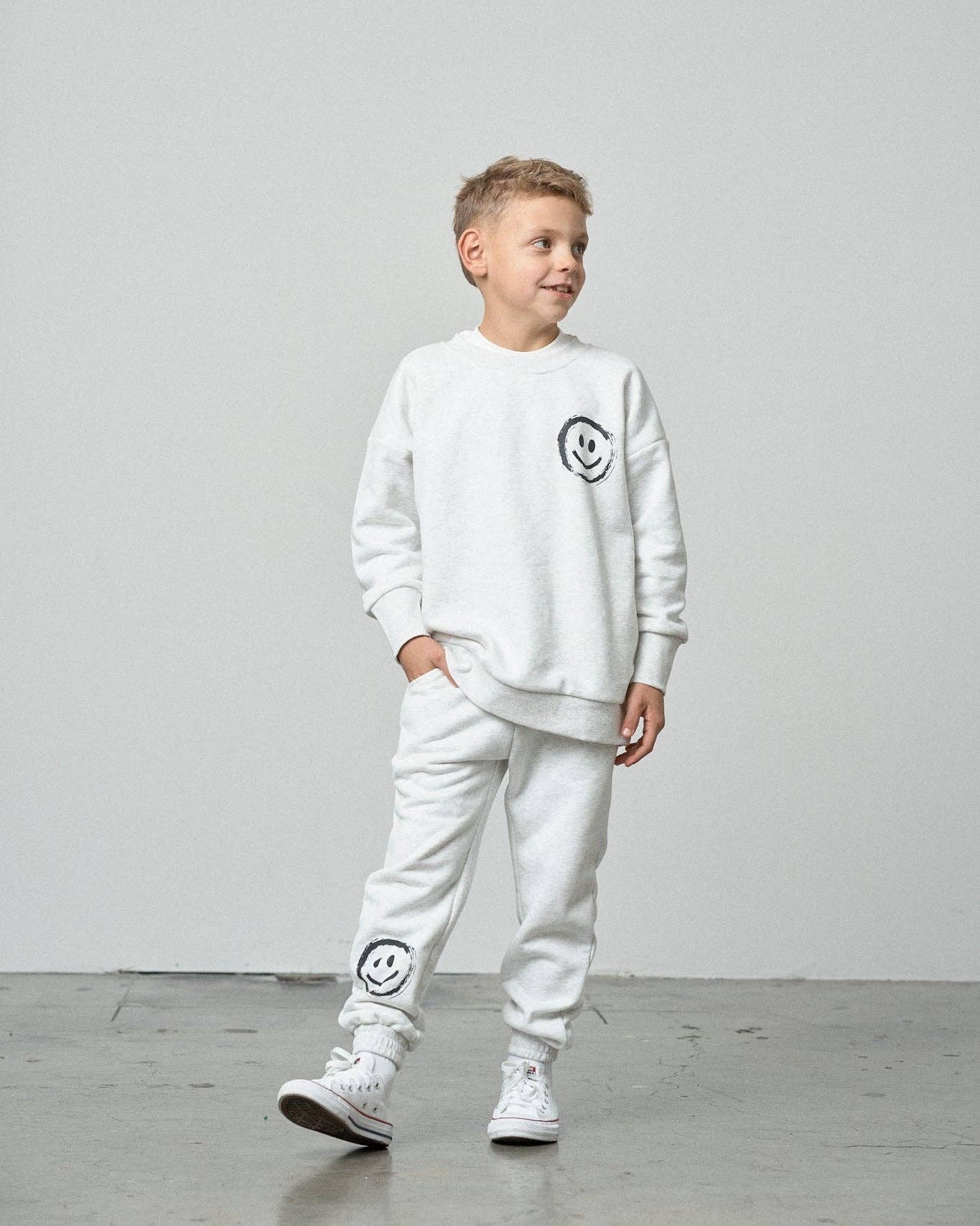 Happy Day Elevated Sweatpant - Light Heather Grey