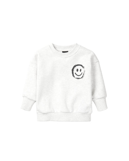 Happy Day Elevated Crewneck - Light Heather Grey