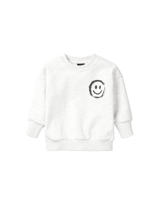 Happy Day Elevated Crewneck - Light Heather Grey