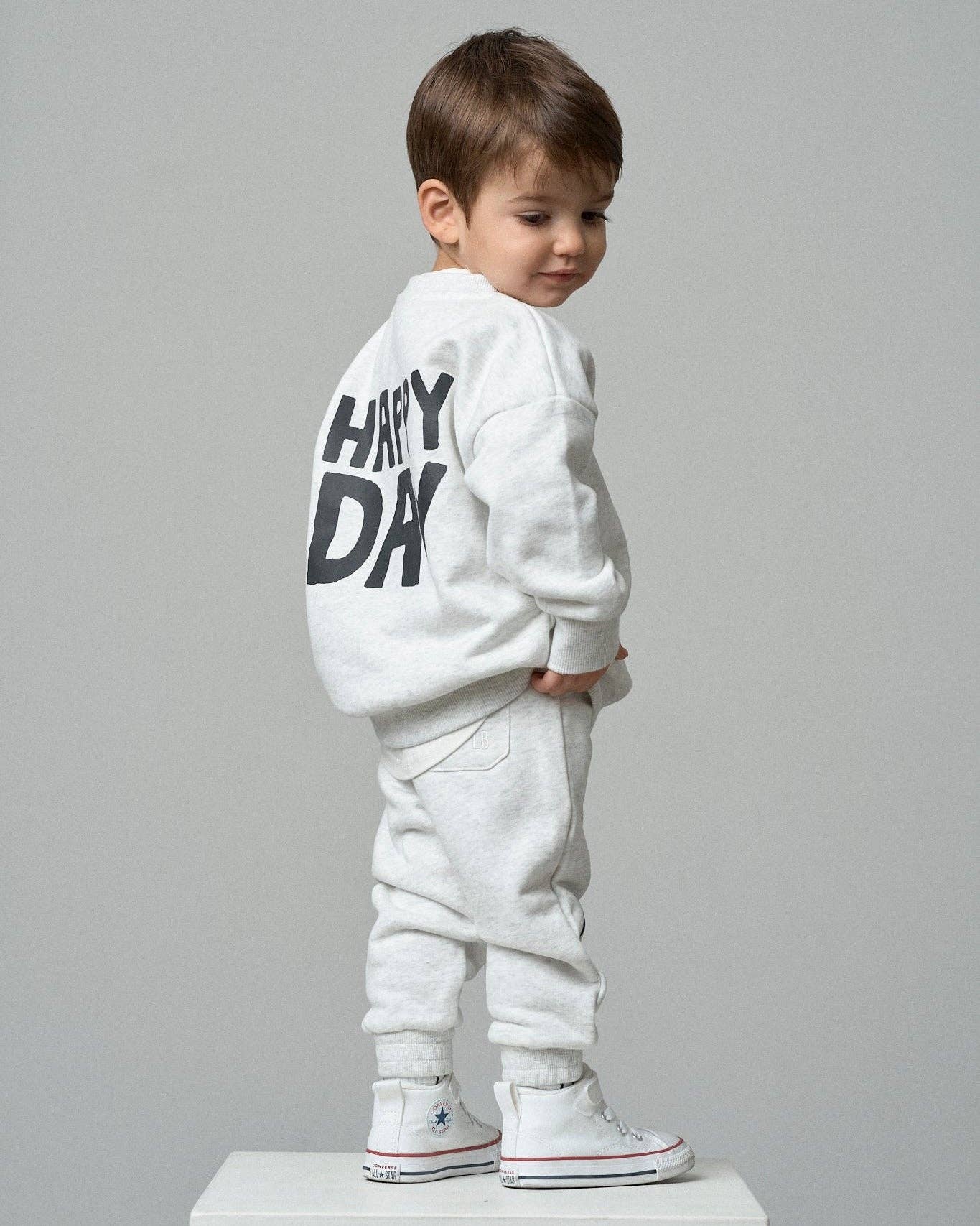 Happy Day Elevated Sweatpant - Light Heather Grey
