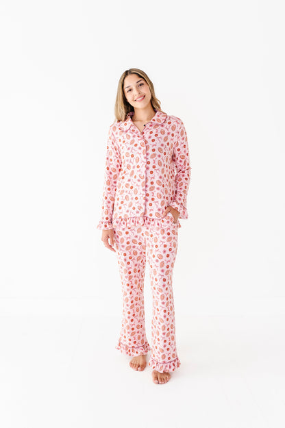 Friday Night Florals Ruffle Adult Button Up Set (EST SHIP TIME 1-2 WEEKS)