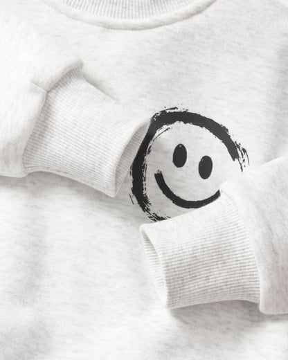 Happy Day Elevated Crewneck - Light Heather Grey