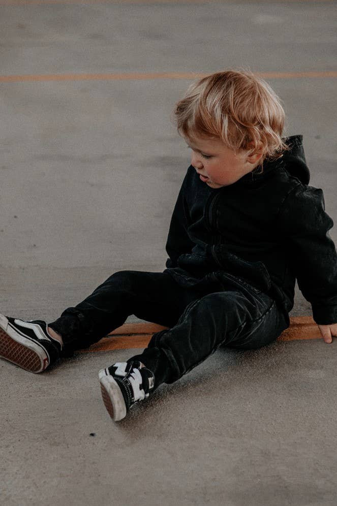 Toddler Black Vintage-Wash One-and-Done