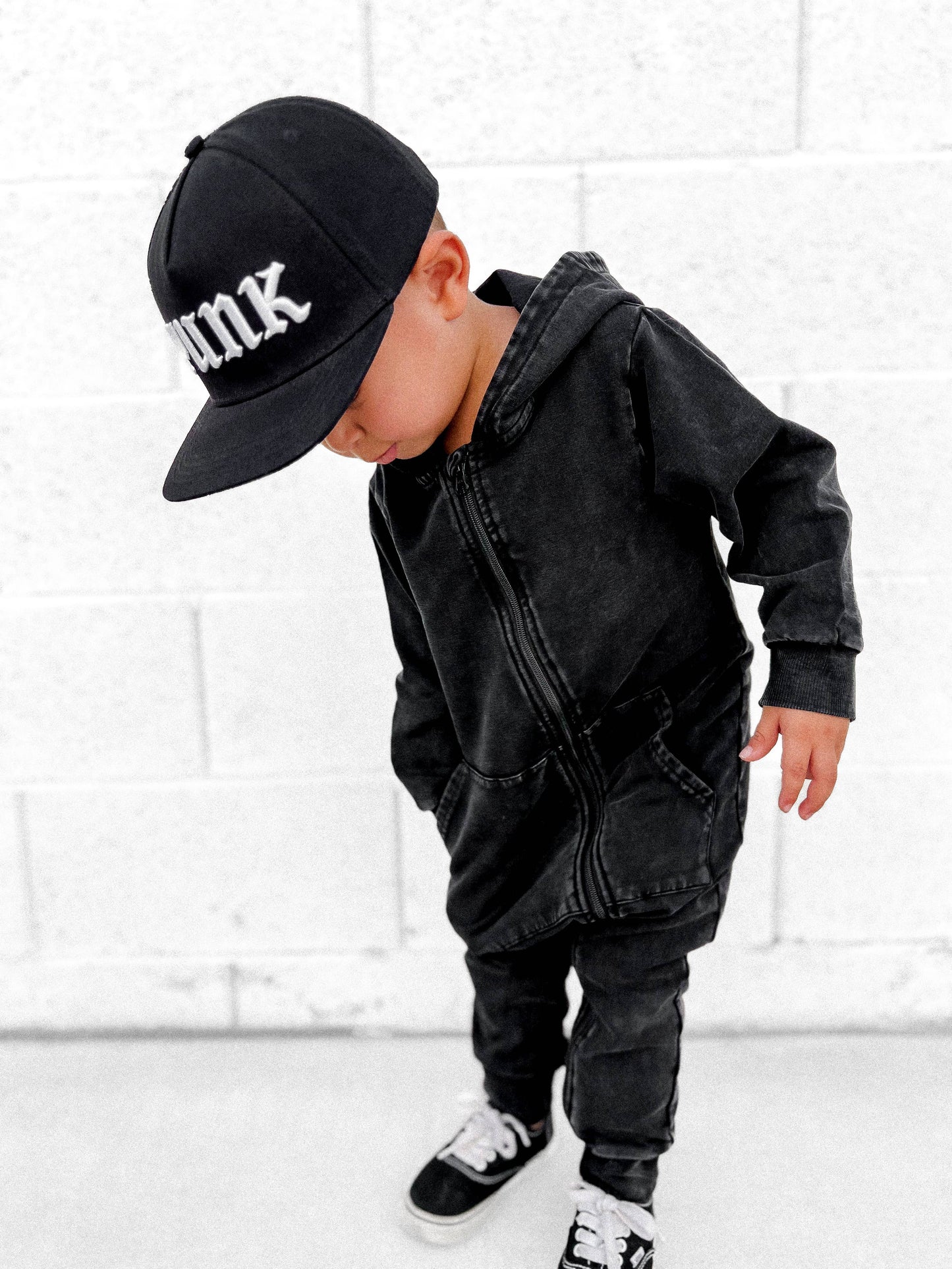 Toddler Black Vintage-Wash One-and-Done