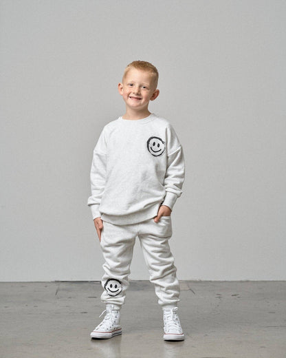 Happy Day Elevated Crewneck - Light Heather Grey