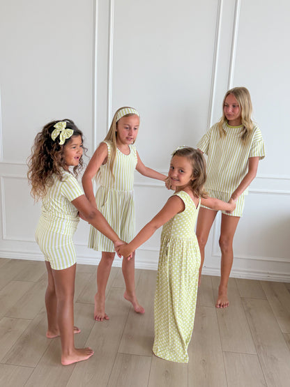 Green Stripe Short Set