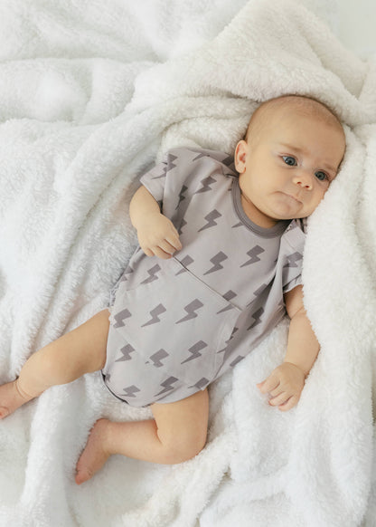 Lightning Bolt | Terry Short Sleeve Romper