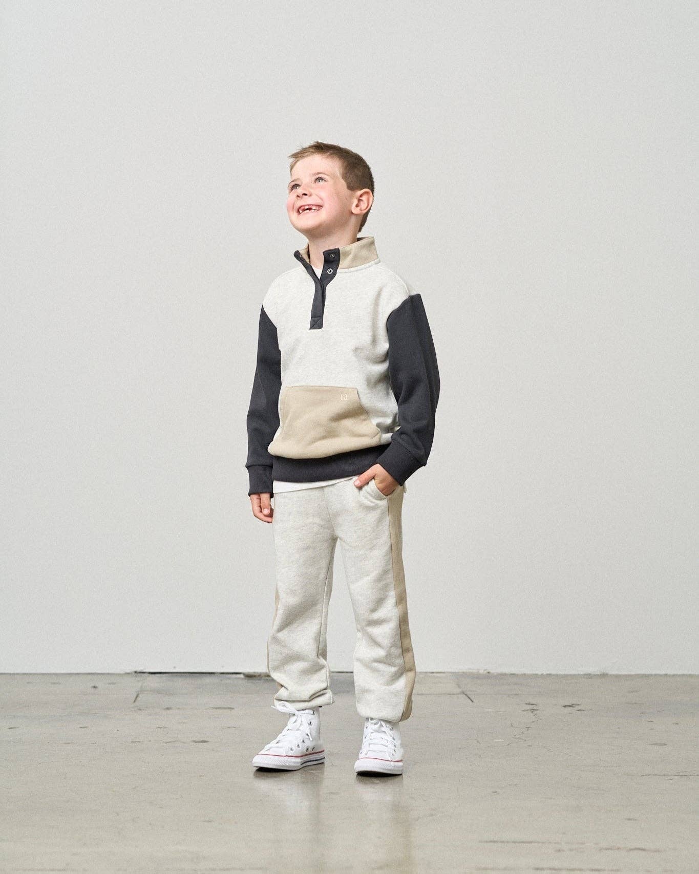 Side Stripe Jogger - Stone Grey