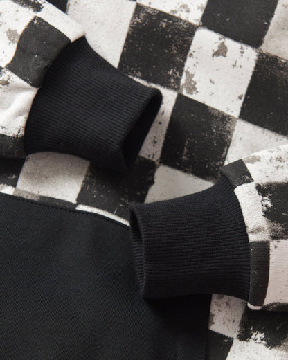 Checkered Hoodie - Black
