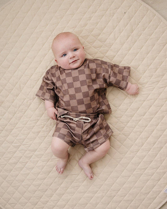 Shorts Set | Espresso Checkered