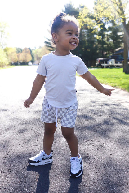 Taupe | Harem Checkered Shorts