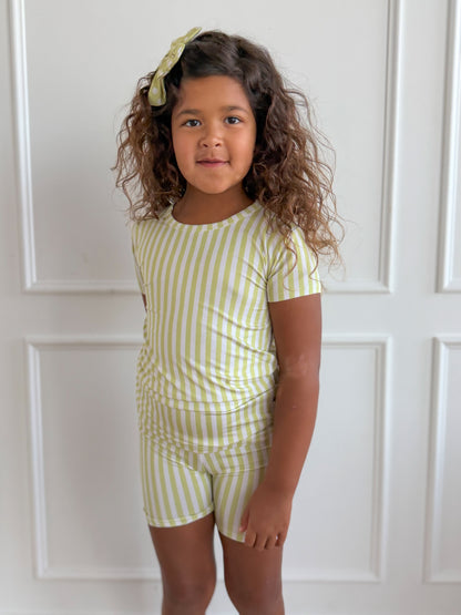 Green Stripe Short Set
