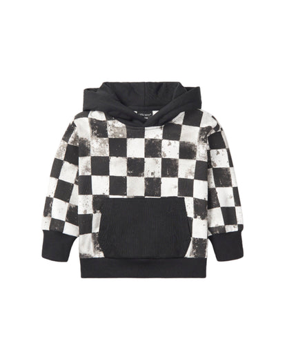 Checkered Hoodie - Black