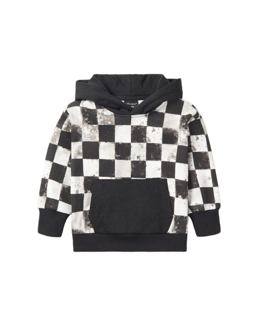 Checkered Hoodie - Black