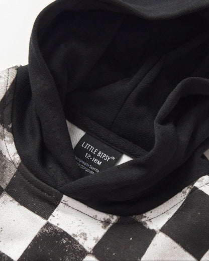 Checkered Hoodie - Black
