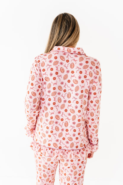 Friday Night Florals Ruffle Adult Button Up Set (EST SHIP TIME 1-2 WEEKS)