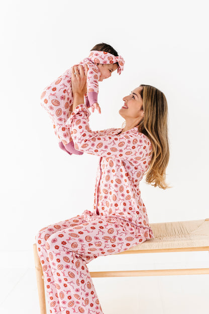 Friday Night Florals Ruffle Adult Button Up Set (EST SHIP TIME 1-2 WEEKS)