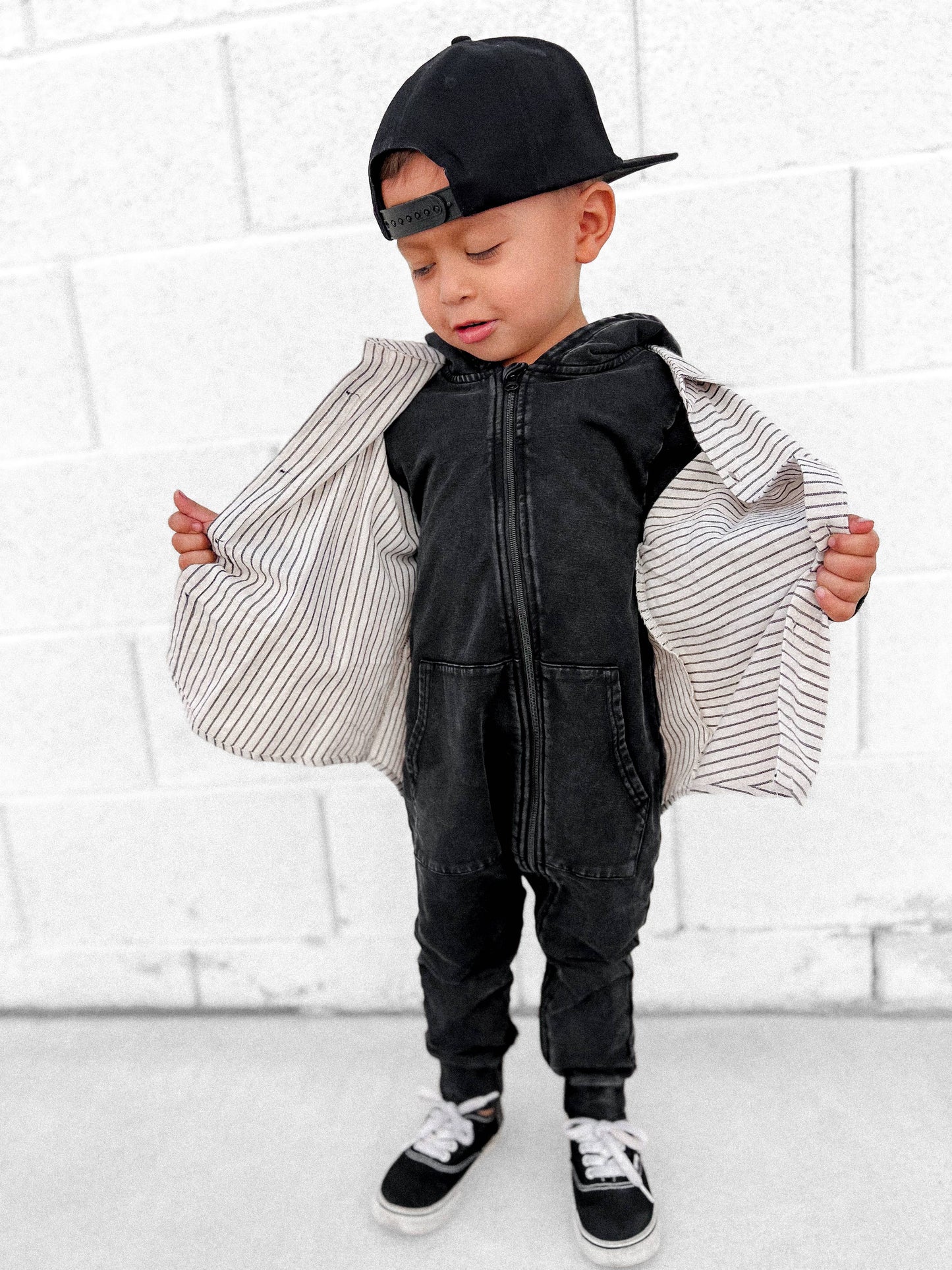 Toddler Black Vintage-Wash One-and-Done