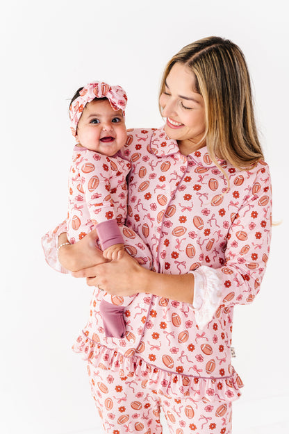 Friday Night Florals Ruffle Adult Button Up Set (EST SHIP TIME 1-2 WEEKS)