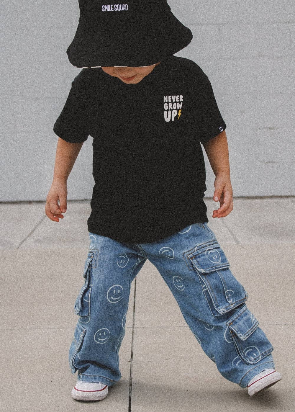 Smiley Face Baggy Jeans Blue