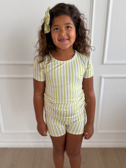 Green Stripe Short Set