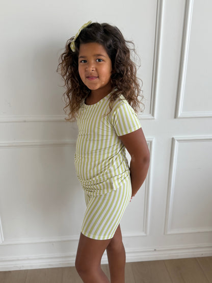 Green Stripe Short Set