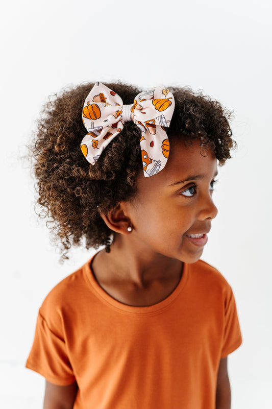 Pumpkin Spice Mini Clip Bow
