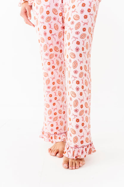 Friday Night Florals Ruffle Adult Button Up Set (EST SHIP TIME 1-2 WEEKS)