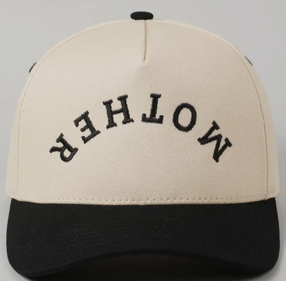 Mother Upside Down Lettering Embroidered Cap