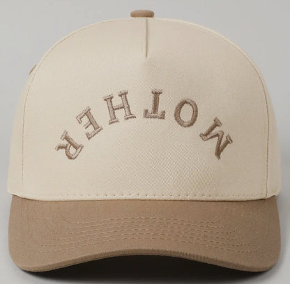 Mother Upside Down Lettering Embroidered Cap