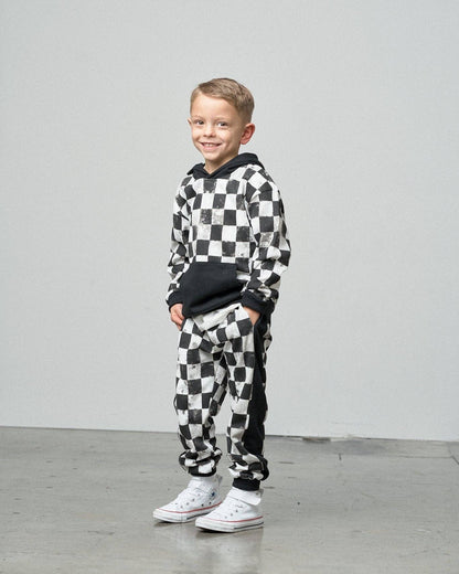 Checkered Hoodie - Black