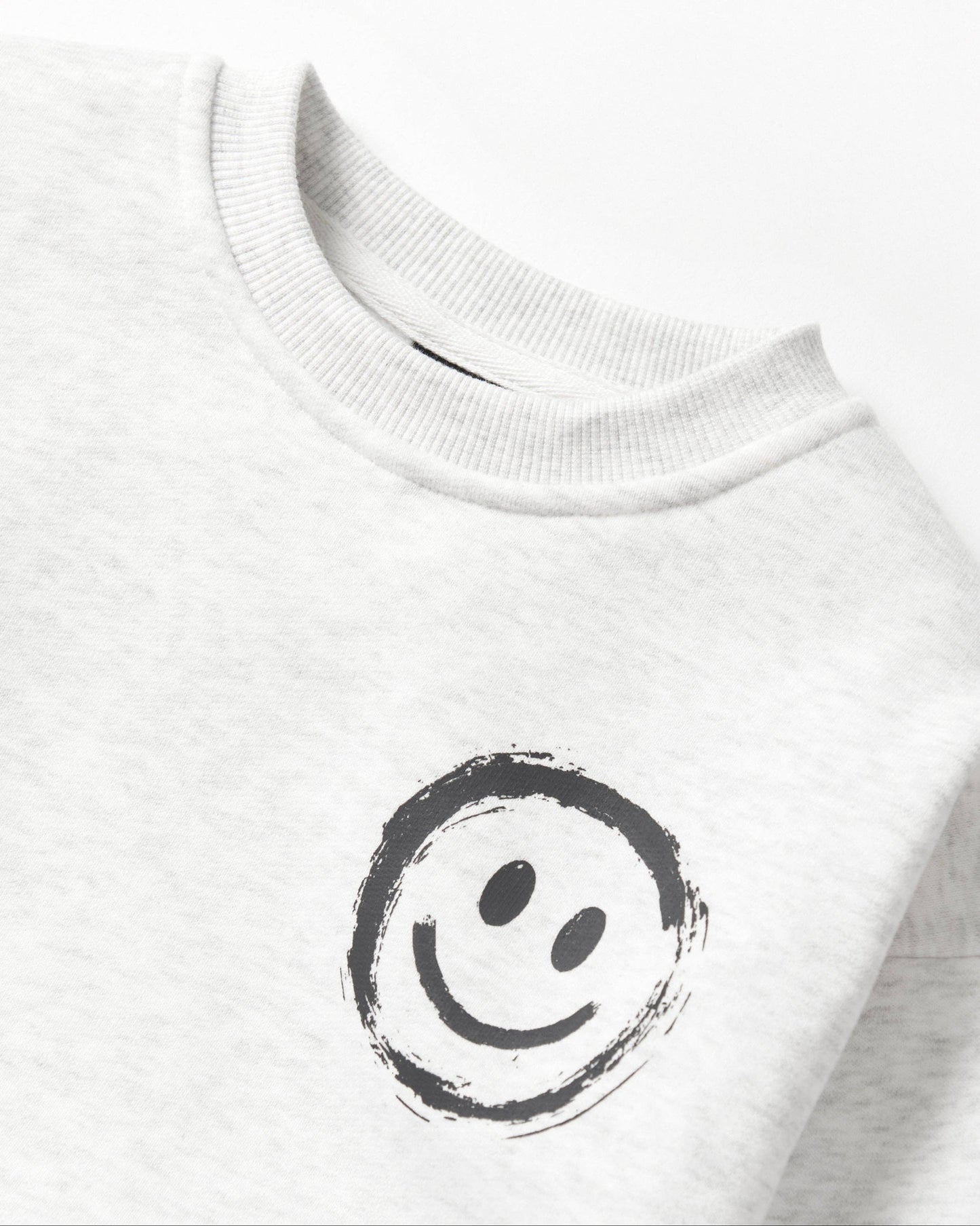 Happy Day Elevated Crewneck - Light Heather Grey