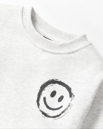 Happy Day Elevated Crewneck - Light Heather Grey