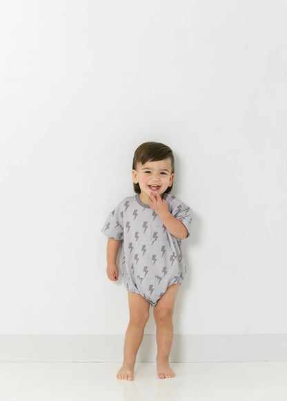 Lightning Bolt | Terry Short Sleeve Romper