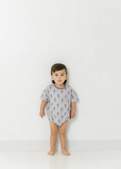 Lightning Bolt | Terry Short Sleeve Romper