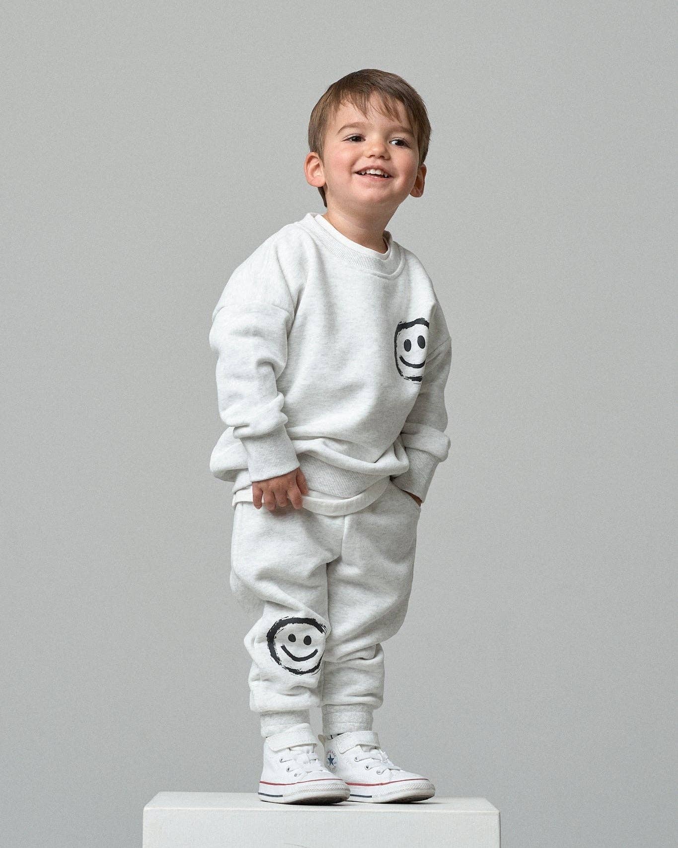 Happy Day Elevated Crewneck - Light Heather Grey