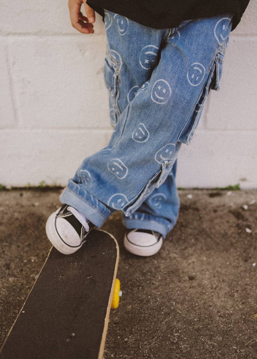 Smiley Face Baggy Jeans Blue