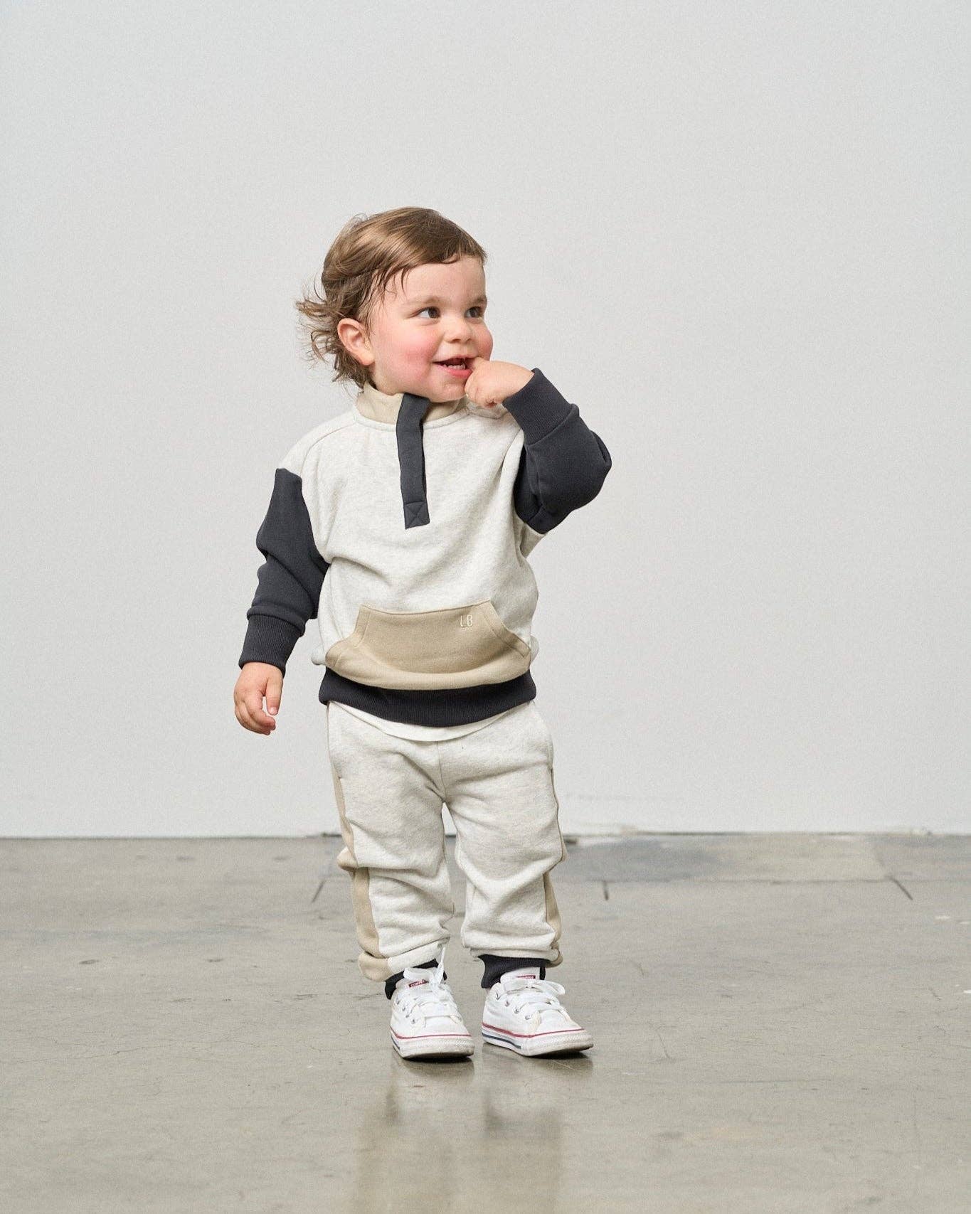 Side Stripe Jogger - Stone Grey