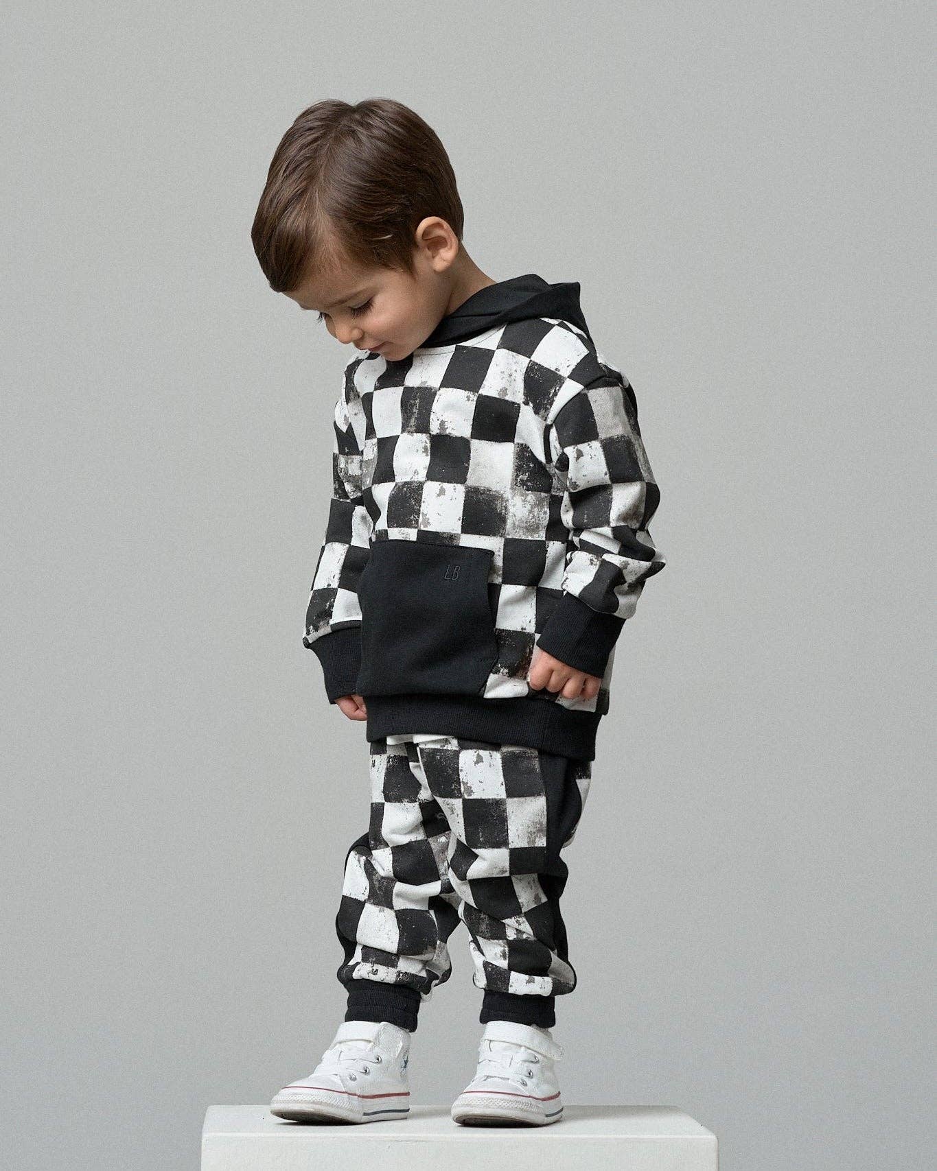Checkered Hoodie - Black