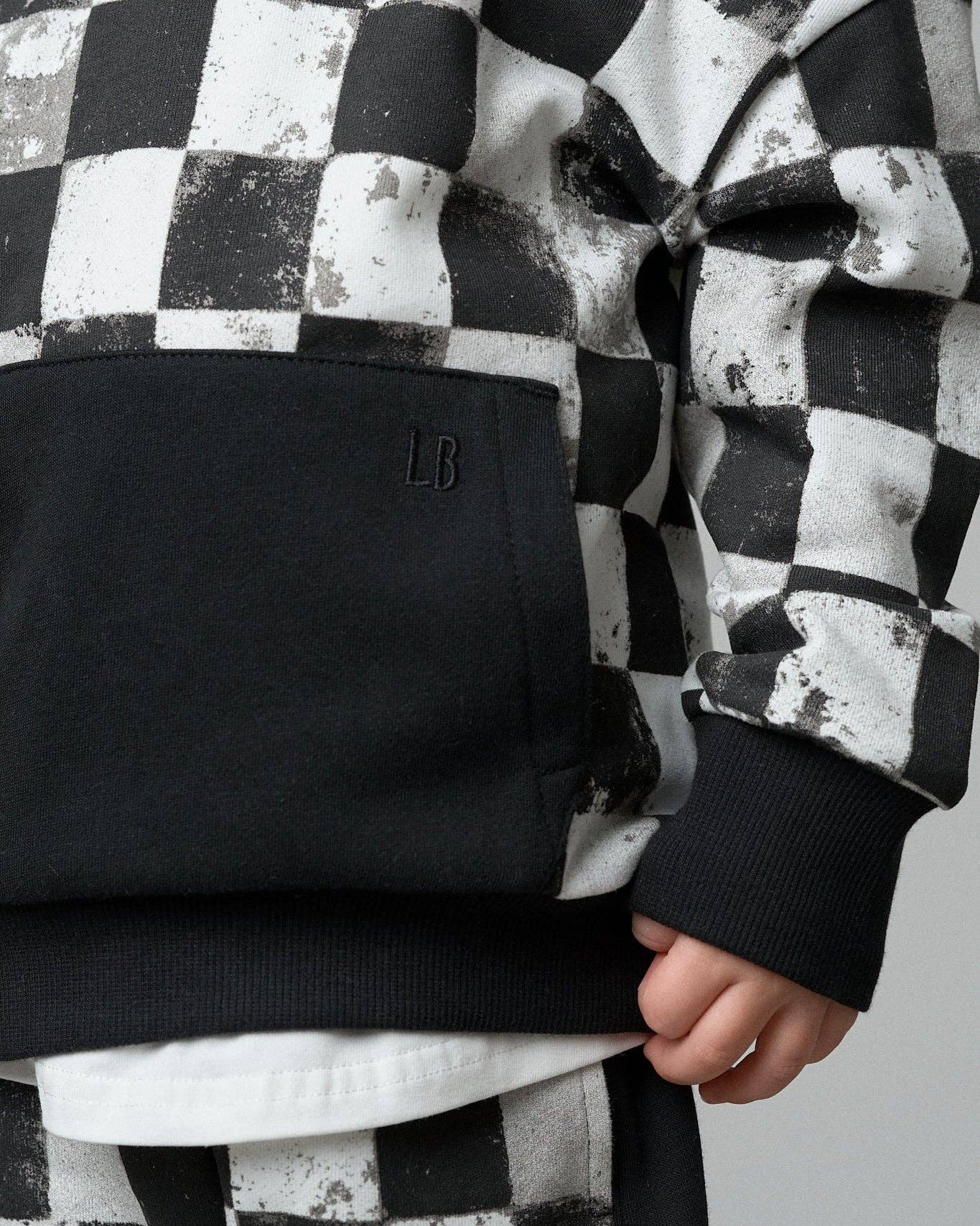 Checkered Hoodie - Black