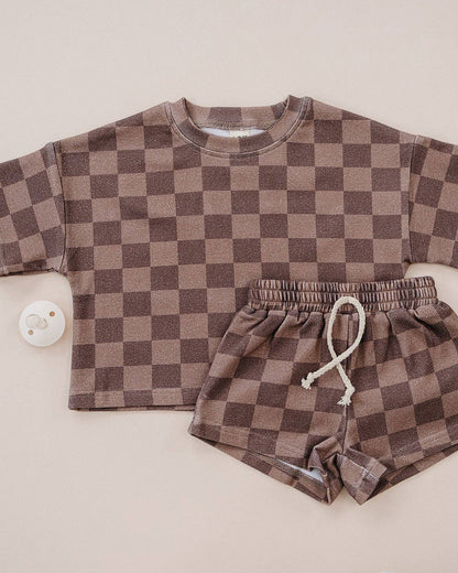 Shorts Set | Espresso Checkered
