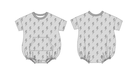Lightning Bolt | Terry Short Sleeve Romper