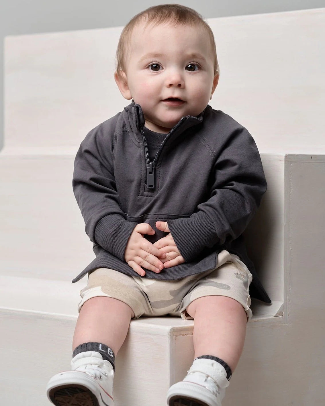 Quarter Zip Pullover- Iron