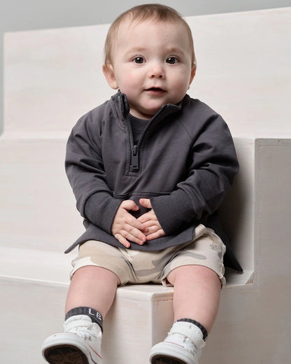 Quarter Zip Pullover- Iron